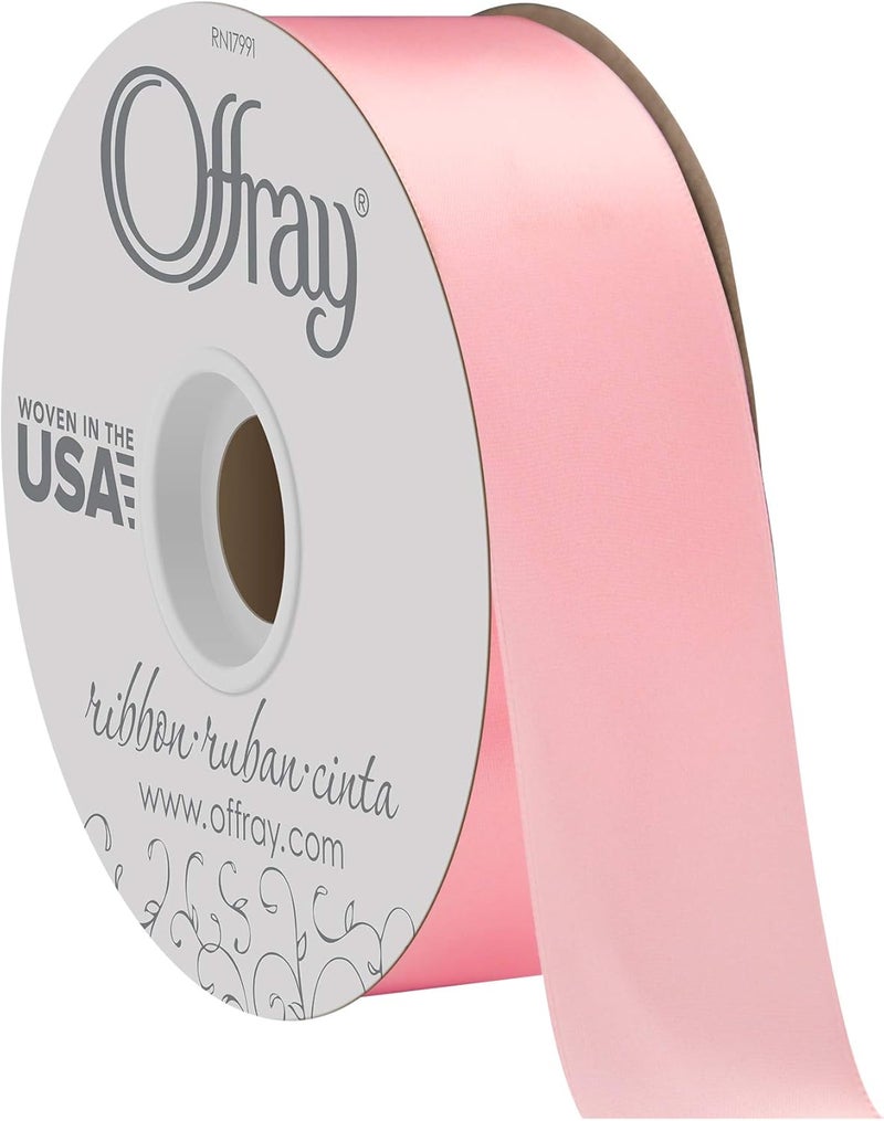 Berwick Offray 1.5" Wide Double Face Satin Ribbon LightPink50Yds, 50 Yards, Light Pink - Image 1